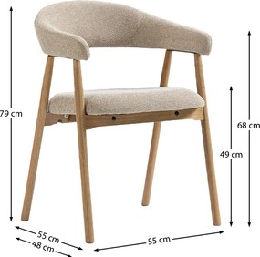 Eiken Eetkamerstoel Ronde Rugleuning