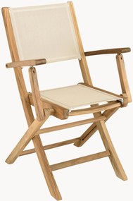 Inklapbare tuin eetstoelen Fun van teakhout met armleuningen, 2 stuks