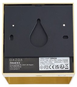 Moderne wandlamp goud incl. LED en touch dimmer oplaadbaar - Joris