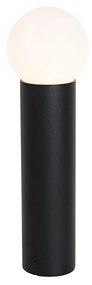 Staande buitenlamp zwart met opaal glas 50 cm IP44 - Huma Modern E27 IP44 Buitenverlichting bol / globe / rond