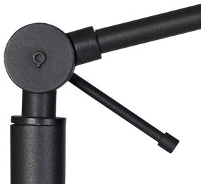 Vloerlamp zwart met kap lichtgrijs 50 cm verstelbaar - Editor