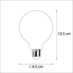 Set van 3 E27 dimbare LED lampen G95 5W 470 lm 2700K