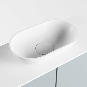 Mondiaz Fowy toiletmeubel 60cm clay met witte waskom midden zonder kraangat