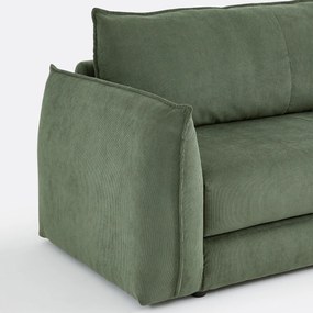 Rechte, uitklapbare fauteuil, 1-zits, van fijn geribd fluweel, TIKI