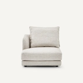 Halve bank links, modulair, van gevlekt canvas, TIBERIO