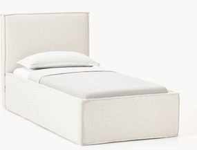 Bouclé gestoffeerd eenpersoonsbed Dream met opbergruimte