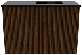 Mondiaz Joya 60cm toiletmeubel walnut met wastafel faye rechts zonder kraangat urban