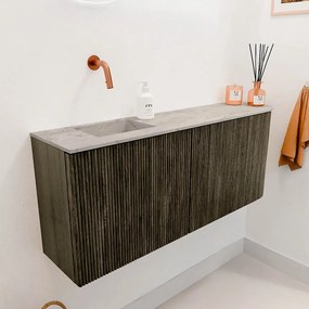 Mondiaz Joya DLux 100cm toiletmeubel ronding rechts shadow met wastafel faye links zonder kraangat glace
