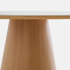 Ronde eettafel, van eikenfineer en keramische steen, 4-persoons, WHIZ