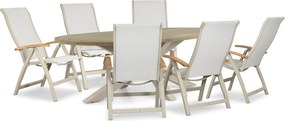 Tuinset 6 personen 240 cm Aluminium Taupe Presto Tarenta/Brookline