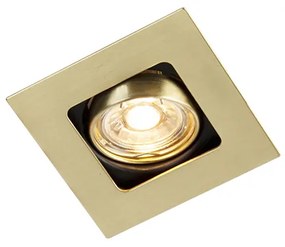 Smart inbouwspot messing vierkant incl. wifi GU10 - Artemis Design GU10 Binnenverlichting Lamp