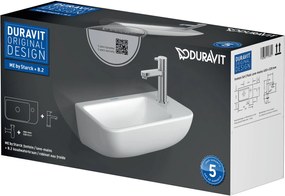 Duravit ME by Starck fonteinset met chromen fonteinkraan rechts 40x22x13 5cm glans wit