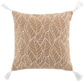 Kussens Beige Douceur d intérieur  COUSSIN DEHOUS. COMPR. POMPONS 40x40 CM JUTE IMPRIME/POLYCOTON U