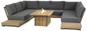 U-Vorm Loungeset 8 personen Teak Old teak greywash Lifestyle Garden Furniture Hilton/Seaside