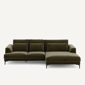 XL hoekbank rechts in fluweel, MARSILE