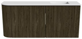 Mondiaz Joya 90cm toiletmeubel ronding links shadow met wastafel faye rechts 1 kraangat talc