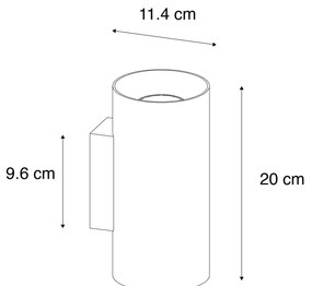 Design wandlamp wit rond 2-lichts - Sab Design GU10 Binnenverlichting Lamp