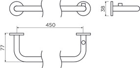 Clou Kaldur handdoekhouder 45cm zwart mat