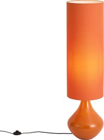 Retro vloerlamp oranje met stoffen kap - Mina