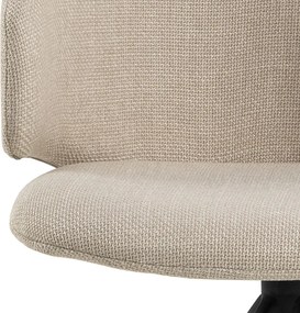 NELA NELA Beige (stof Basel 24)/zwarte poten - MODERNE GESTOFFEERDE DRAAISTOEL VOOR WOONKAMER/EETKAMER/KANTOOR LOFT