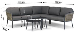 Hoek loungeset 5 personen Aluminium/wicker Grijs  Lifestyle Garden Furniture Enchante