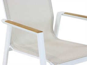 Tuinset 6 personen 220 cm Aluminium/textileen Wit Lifestyle Garden Furniture Fiora/Seaside