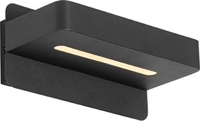 Moderne wandlamp zwart incl. LED met USB en schakelaar - Ted