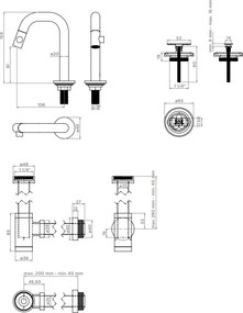 Clou Kaldur fonteinkraan met accessoires zwart mat