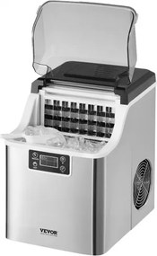 VEVOR ijsblokjesmachine IJsblokjesmachine IJsblokjesmachine 24 blokjes in 15 minuten, 20,4 kg / 24 uur, draagbare ijsblokjesmachine met schep en mand, ijsmachine met 3 formaten voor keukenbarfeestjes