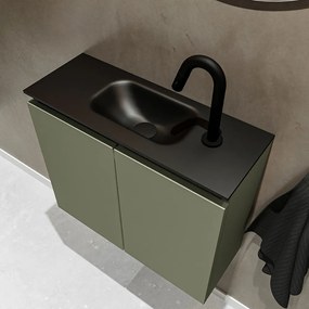 Mondiaz Ture 60cm toiletmeubel army met wastafel urban midden 1 kraangat