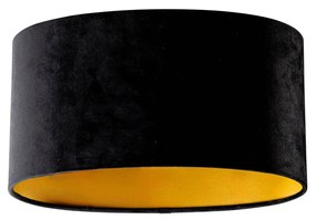 Velours lampenkap zwart ovaal 35/23/18