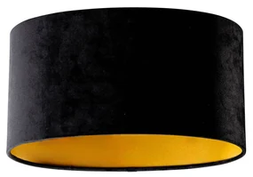 Velours lampenkap zwart ovaal 35/23/18