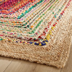 Vloerkleed in jute en recycled katoen, Jaco