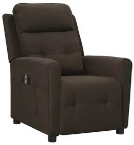 vidaXL Fauteuil verstelbaar elektrisch stof donkerbruin