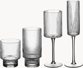 Kristallen glazen set Linje, 6 personen, 24-delig