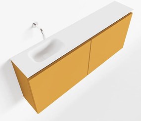 Mondiaz Ture 120cm toiletmeubel ocher met wastafel talc links geen kraangat