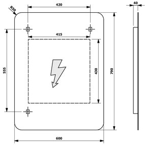 Sapho Space spiegel met 3d infinity effect 65x80cm