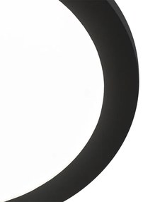 Plafonnière zwart 30cm incl. LED 3-staps dimbaar IP44 - Steve Modern IP44 rond Binnenverlichting Lamp