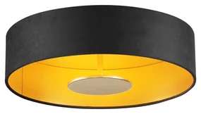 Moderne plafondlamp zwart velours incl. LED 3-staps dimbaar - Bredow Modern rond Binnenverlichting Lamp