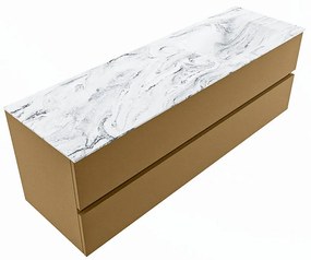 Mondiaz Vica DLux badmeubel 150cm oro 2 lades met wastafel glace rechts zonder kraangat