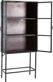 By-Boo Ventana Industriele Vitrinekast Met 2 Glazen Deuren - 85x41x199cm.