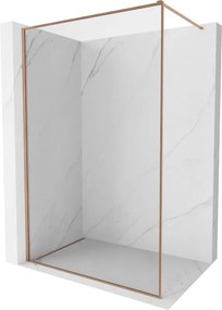 Mexen Kioto-F douchewand Walk-in met frame 90 x 202 cm, transparant 8 mm, geborsteld koper - 800-090-104-65-00