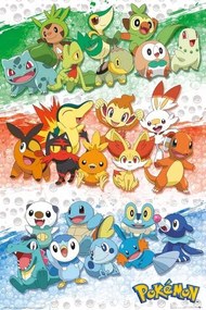 Poster Pokemon - First Partners, (61 x 91.5 cm)