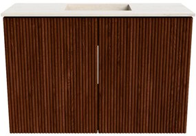 Mondiaz Joya DLux 60cm toiletmeubel ruby met wastafel faye midden 1 kraangat meli