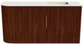 Mondiaz Joya DLux 80cm toiletmeubel ronding links ruby met wastafel faye rechts 1 kraangat meli