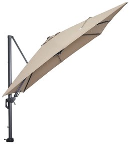 Garden Impressions Hawaii zweefparasol 300x300 cm - frame carbon black - doek taupe