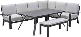 Garden Impressions Camilo lounge dining set 6-delig rechts - donker grijs