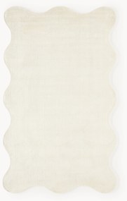 Handgeweven viscose vloerkleed Wavy met golvende rand