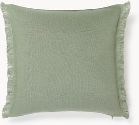 Linnen kussenhoes Luana met franjes