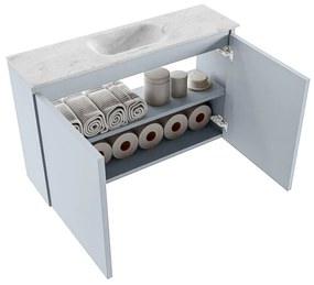 Mondiaz Ture DLux toiletmeubel 80cm clay met wastafel opalo midden met kraangat